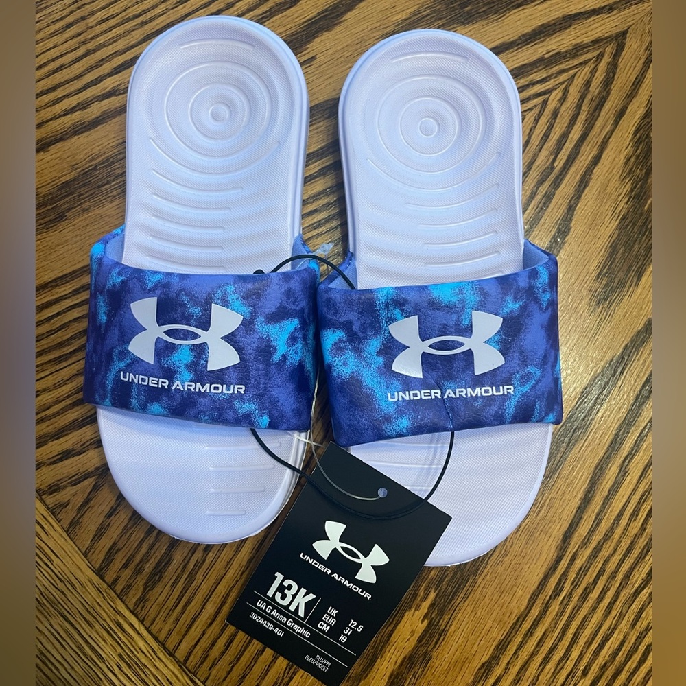 Under Armour Girls Ansa Graphic Slides Size 13